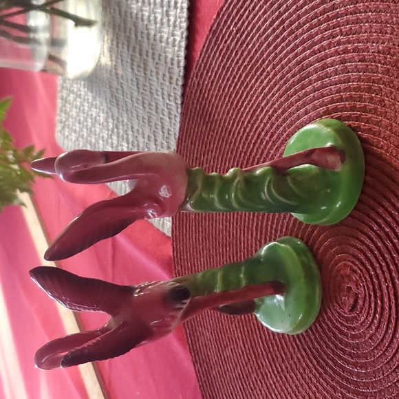 1950's Art Deco MCM Ceramic Pink Flamingo figurines - Picture 2 of 7